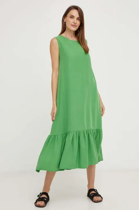 Платье Answear Lab цвет зелёный midi прямая