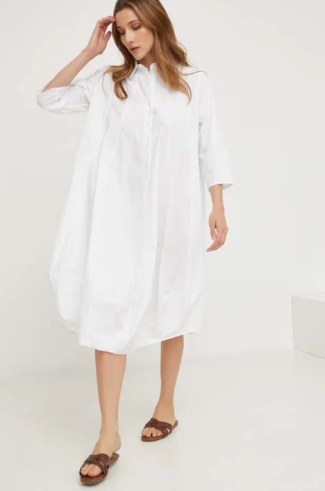 Bavlnené šaty Answear Lab biela farba, mini, oversize