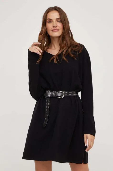 Answear Lab sukienka kolor czarny mini oversize