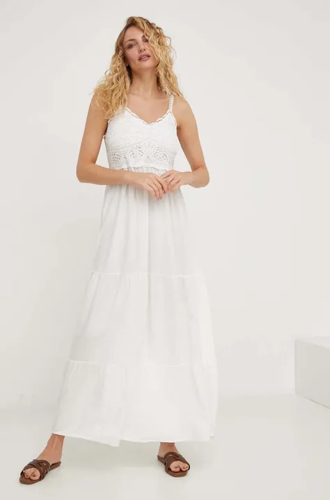 Сукня Answear Lab колір білий maxi розкльошена