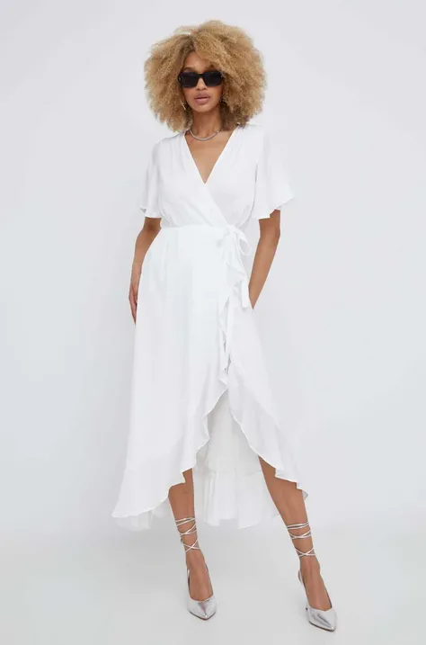 Сукня Answear Lab колір білий midi розкльошена