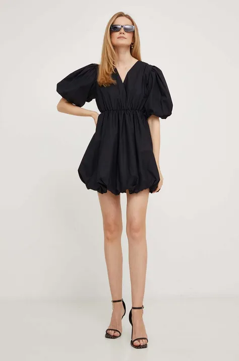Хлопковое платье Answear Lab цвет чёрный mini расклешённая