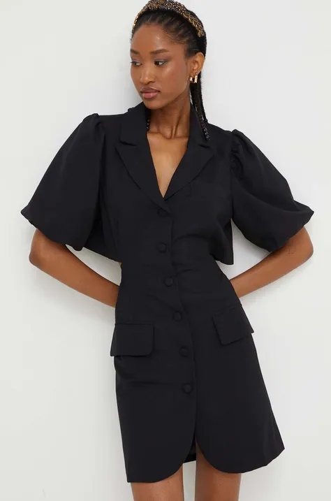 Šaty Answear Lab X limitovaná kolekcia NO SHAME čierna farba, mini, áčkový strih