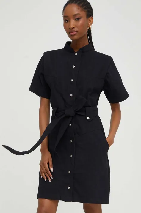 Φόρεμα τζιν Answear Lab χρώμα: μαύρο