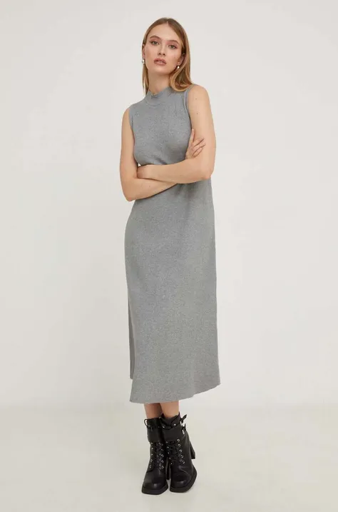 Платье Answear Lab цвет серый midi прямая