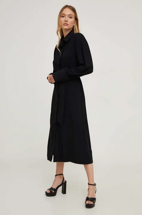 Сукня Answear Lab колір чорний midi пряма
