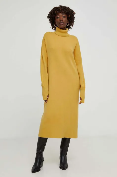 Answear Lab sukienka kolor żółty midi oversize