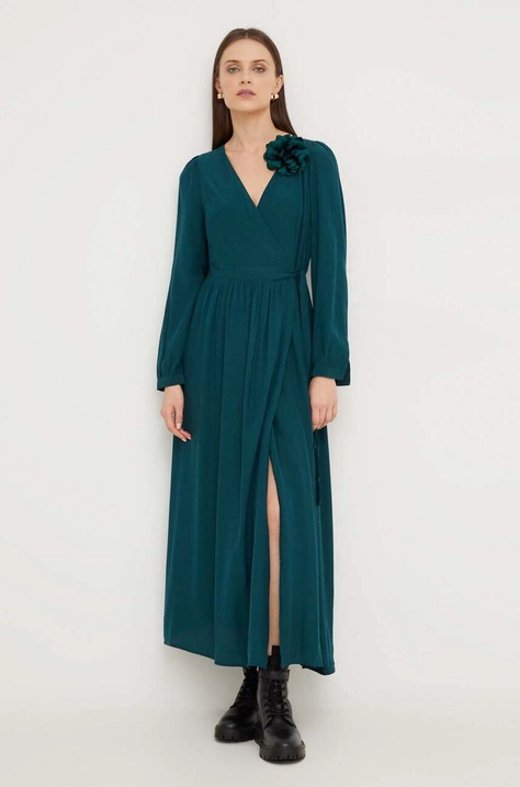 Answear Lab rochie culoarea verde, maxi, evazati