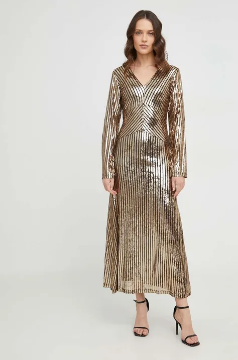 Сукня Answear Lab колір золотий maxi розкльошена