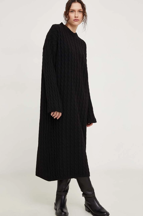 Answear Lab sukienka kolor czarny maxi oversize