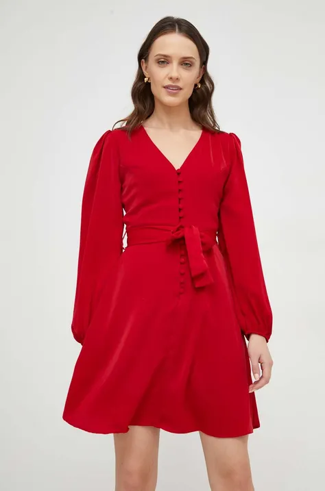 Šaty Answear Lab červená farba, mini, áčkový strih