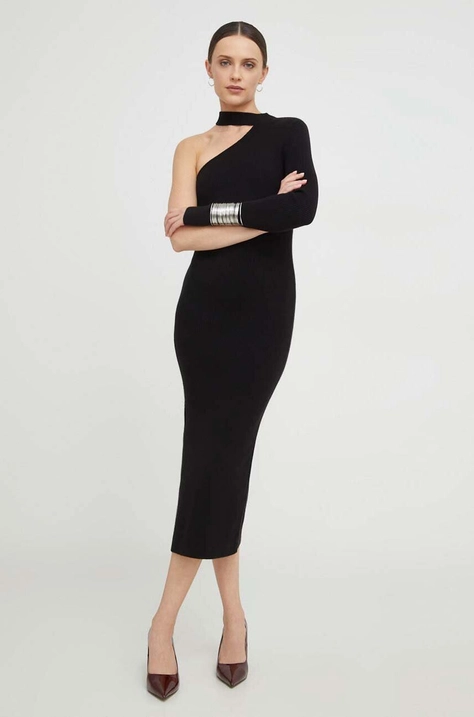 Answear Lab rochie culoarea negru, midi, mulata