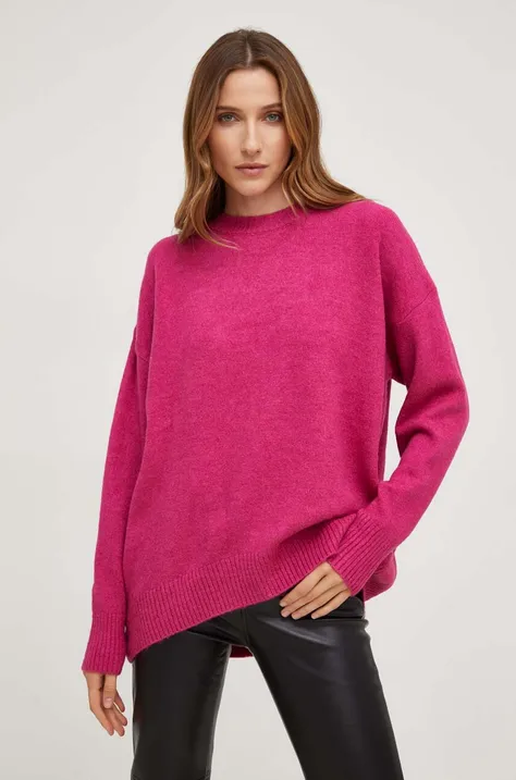 Answear Lab sweter z wełną kolor różowy lekki
