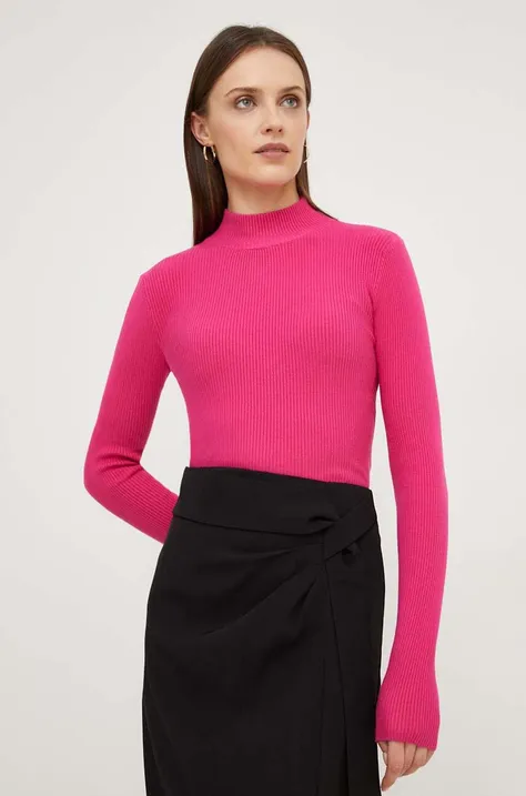 Answear Lab pulóver X NO SHAME limitált kollekció könnyű, női, rózsaszín, félgarbó nyakú
