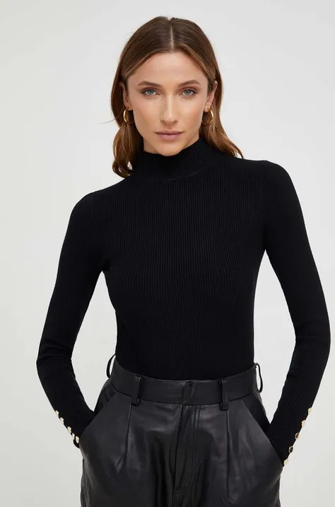 Answear Lab pulóver X NO SHAME limitált kollekció könnyű, női, fekete, félgarbó nyakú