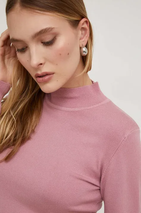 Kašmírový sveter Answear Lab ružová farba, tenký
