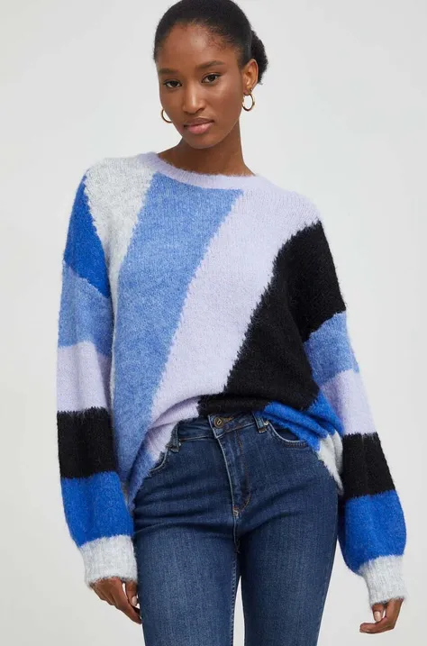 Answear Lab sweter z wełną kolor niebieski lekki