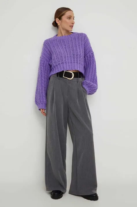 Answear Lab sweter damski kolor fioletowy ciepły