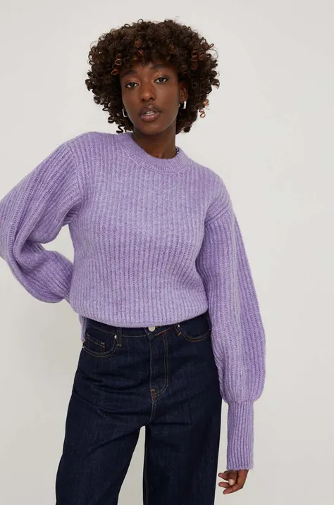 Answear Lab sweter damski kolor fioletowy ciepły