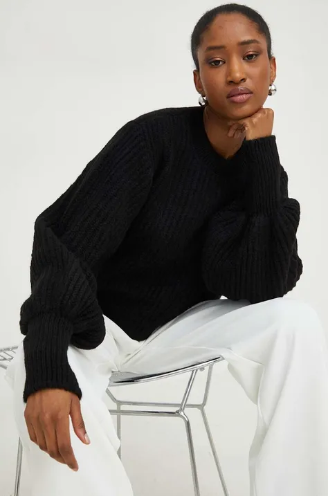 Pulover Answear Lab za žene, boja: crna, topli