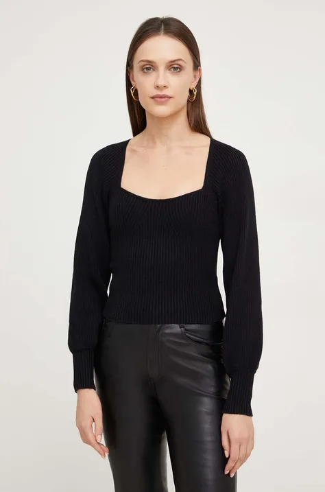 Пуловер Answear Lab дамски в черно от лека материя