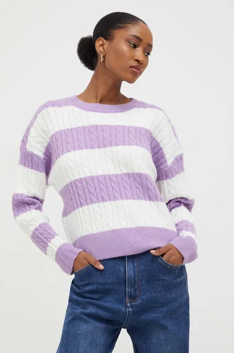 Answear Lab sweter damski kolor fioletowy lekki