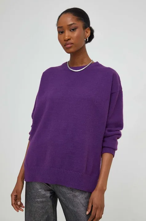 Пуловер с вълна Answear Lab в лилаво
