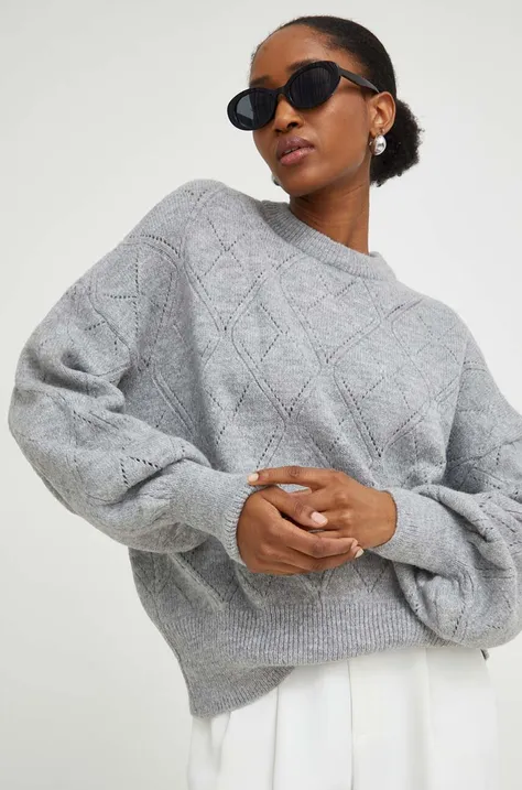 Answear Lab sweter z wełną kolor szary lekki