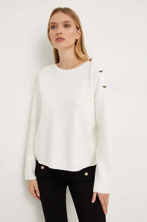 Vlnený sveter Answear Lab biela farba, tenký