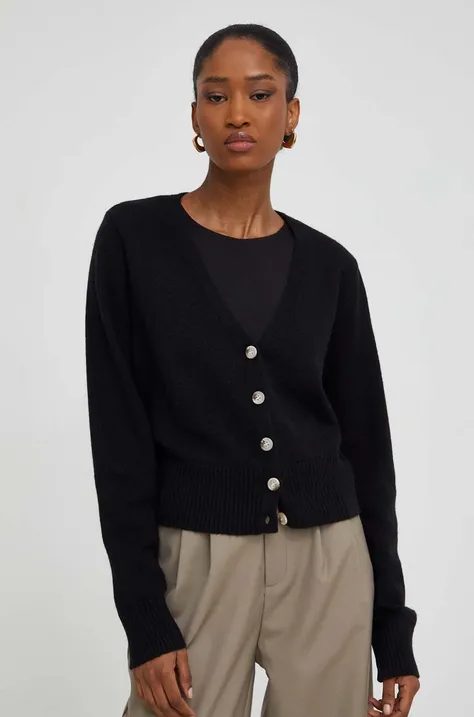 Answear Lab cardigan de lana culoarea negru, light