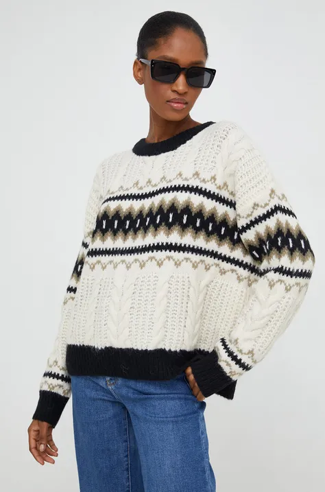 Answear Lab pulover de lana culoarea bej, light