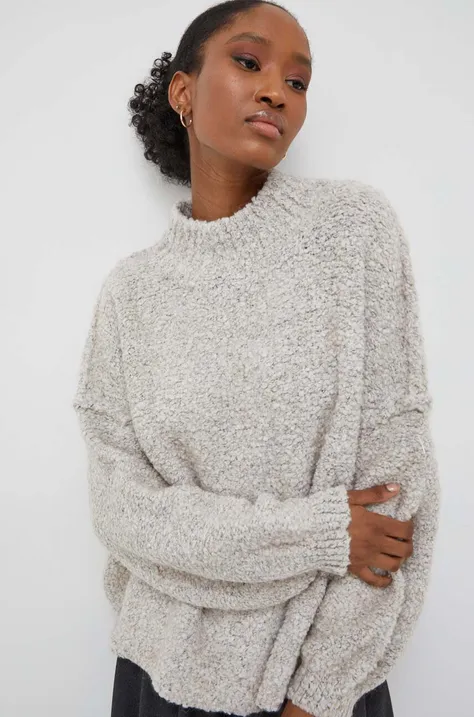 Answear Lab sweter z wełną kolor beżowy ciepły