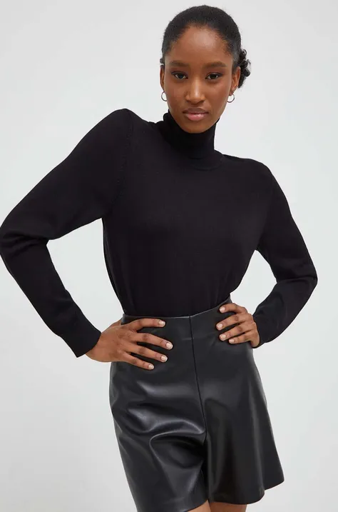 Pulover Answear Lab za žene, boja: crna, lagani, s dolčevitom