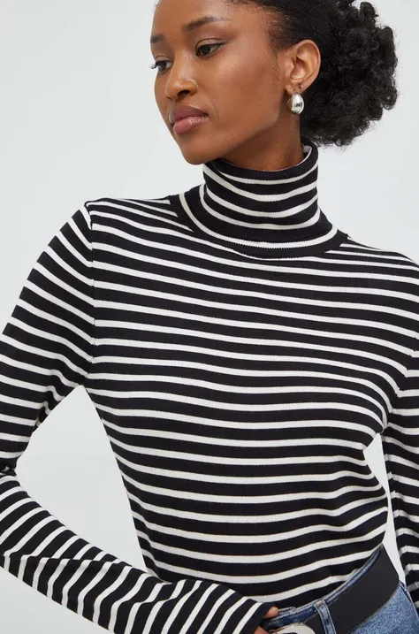 Answear Lab sweter damski kolor czarny lekki z golfem