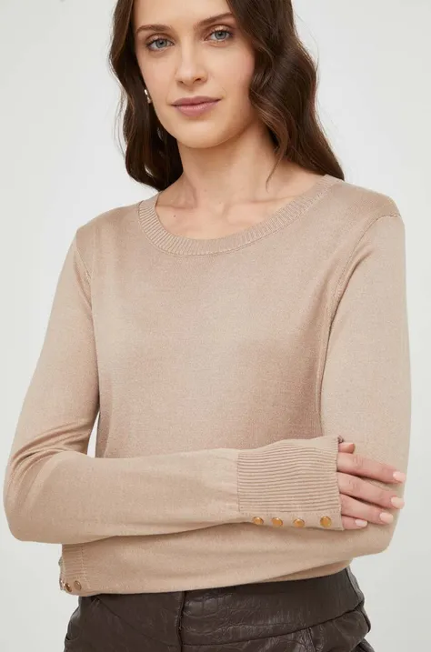 Пуловер Answear Lab дамски в кафяво от лека материя