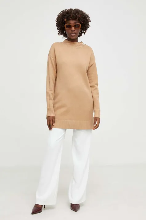 Answear Lab pulover femei, culoarea maro, cu turtleneck
