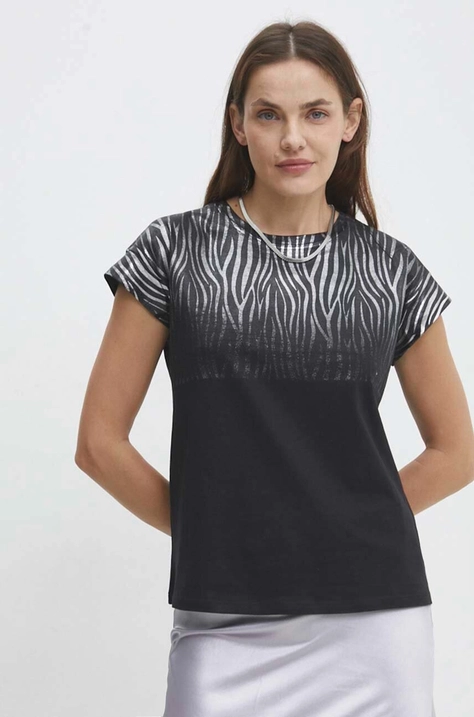 Answear Lab t-shirt in cotone donna colore nero