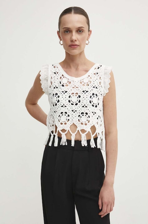 Answear.LAB pamut top fehér, sima
