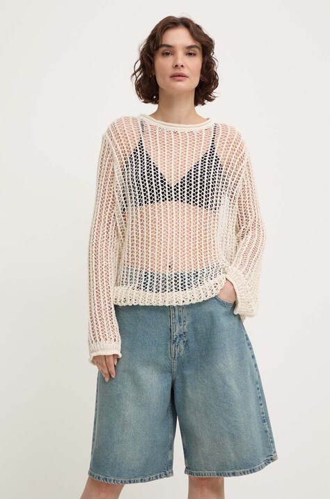 Answear Lab bluza femei, culoarea bej, neted