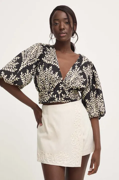 Блузка Answear Lab женская цвет чёрный узор
