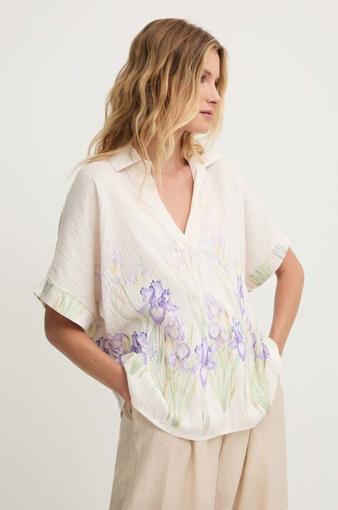 Halenka Answear.LAB dámská, fialová barva, vzorovaná