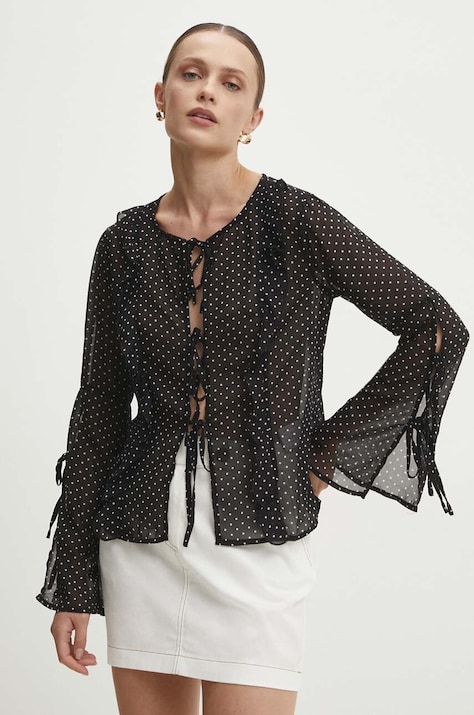 Answear Lab bluza femei, culoarea negru, modelator