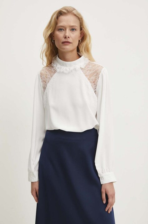 Answear Lab bluza femei, culoarea alb, neted