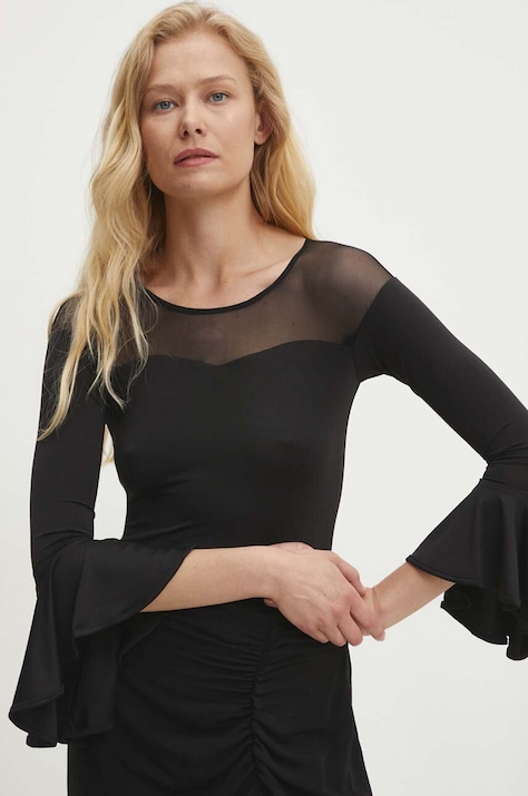 Answear Lab body femei, culoarea negru, neted