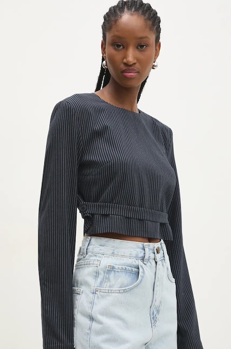 Bluza Answear.LAB za žene, boja: tamno plava, s uzorkom