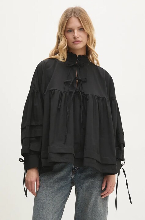 Answear Lab bluza din bumbac femei, culoarea negru, neted