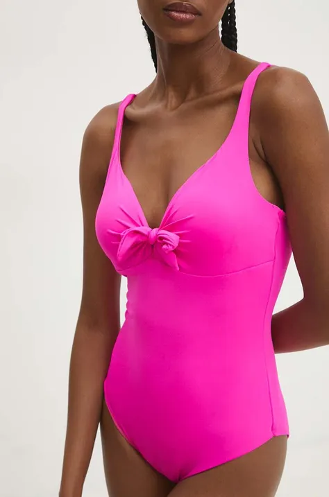 Jednodijelni kupaći kostim Answear Lab boja: ružičasta, lagano učvršćene košarice