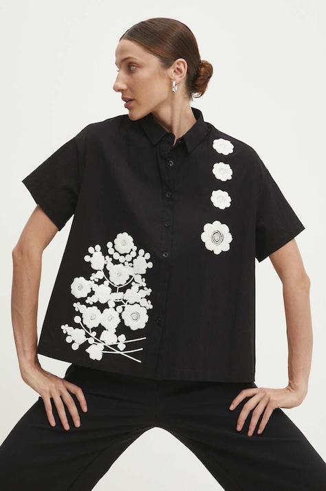 Сорочка Answear Lab жіноча колір чорний relaxed класичний комір