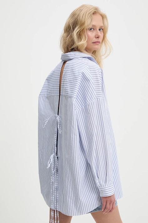 Хлопковая рубашка Answear.LAB цвет синий relaxed классический воротник