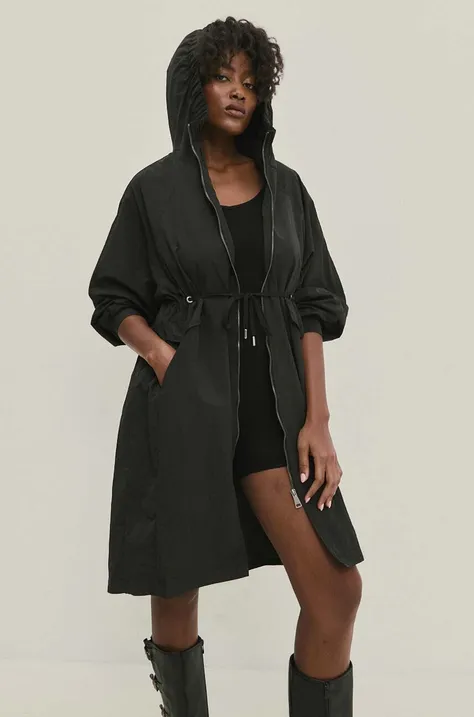 Парка Answear Lab жіноча колір чорний перехідна oversize